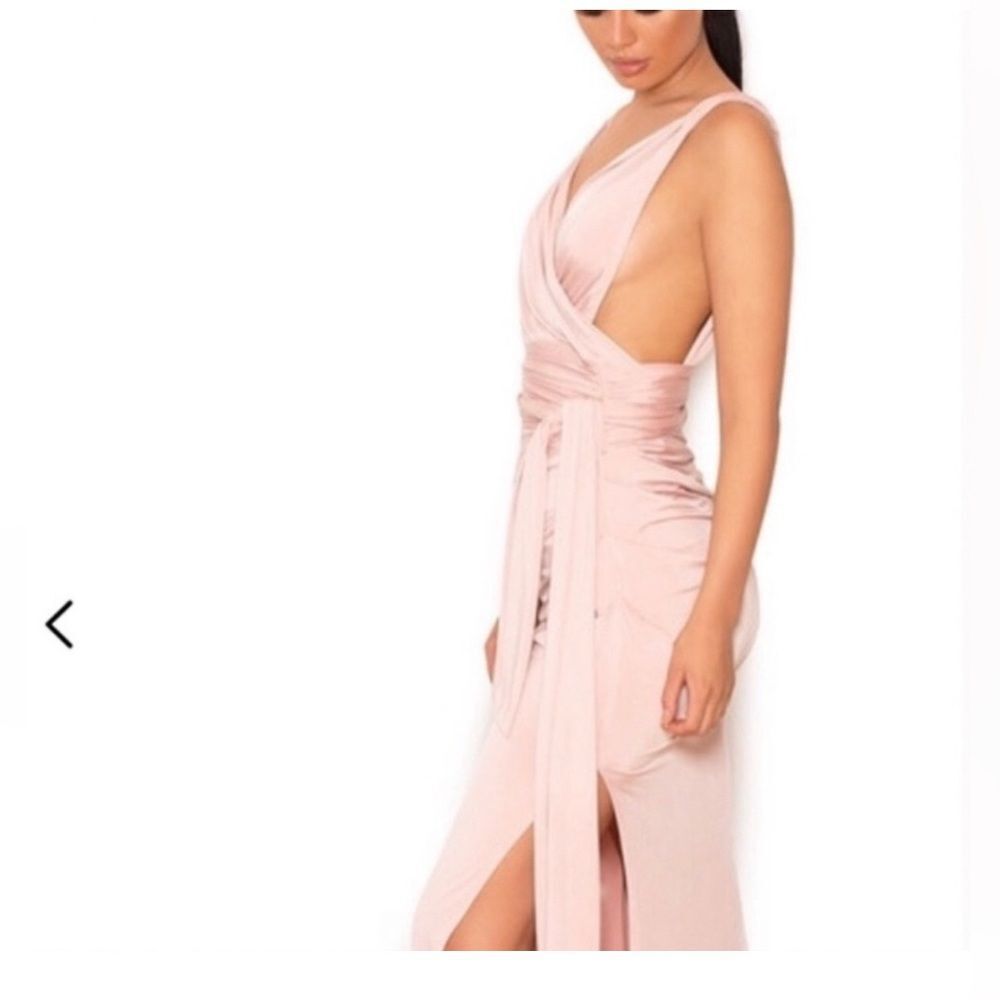 New House of CB Dominique Draped Backless Sexy Gown Sz L